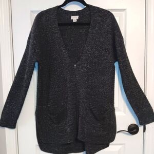 Caslon V-Neck Tunic Zip Cardigan